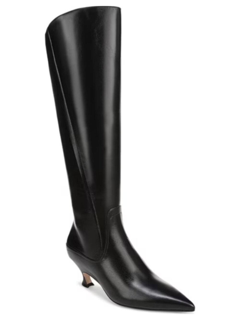 Naturalizer Pepper Black Leather Pointed Toe Knee High Boots Size 7 M NWT
